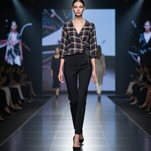 Madewell Plaid Wrap Blouse S Multicolor Viscose Boho Chic Earthcore